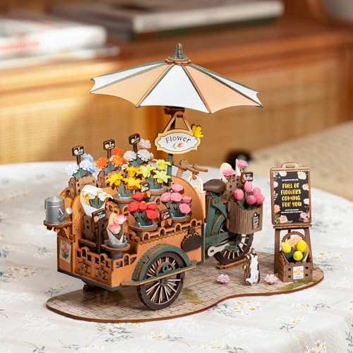 ROBOTIME 3D Puzzle Holz Blumenwagen Holzpuzzle Erwachsene, Modellbausatz Holzbausatz Bücherregal Deko Geschenke für Erwachsene und Kinder ROBOTIME 3D Puzzle Holz Blumenwagen Holzpuzzle Erwachsene, Modellbausatz Holzbausatz Bücherregal Deko Geschenke für Erwachsene und Kinder von ROBOTIME