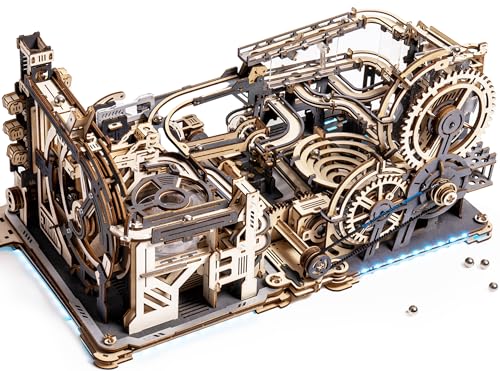 ROBOTIME 3D Puzzle Holz Murmelbahn Trackball Modell Bausatz für Erwachsene Mechanische Kugelbahn Holzpuzzle Mit Holzbausatz LGX02 (=LGC01+LGA01+LG01 3-in-1) von ROBOTIME