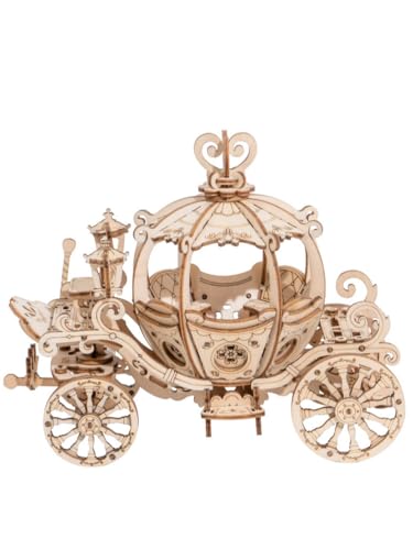 Robotime 3D Puzzle Holzbausatz Pumpkin Cart, 182 Teile, Größe: 15,5 x 7,0 x 11,5 cm, TG302 Robotime 3D Puzzle Holzbausatz Pumpkin Cart, 182 Teile, Größe: 15,5 x 7,0 x 11,5 cm, TG302 von ROBOTIME