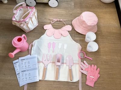ROBUD Kinder-Gartenwerkzeug-Set, 17-teilig, Kinder-Gartenwerkzeug-Set mit Gießkanne, Gartengabel und Schaufel, Zylinderschaufel, Gartenhandschuhe, Schürze, Hut, Tragetasche, Outdoor-Spielzeug für ROBUD Kinder-Gartenwerkzeug-Set, 17-teilig, Kinder-Gartenwerkzeug-Set mit Gießkanne, Gartengabel und Schaufel, Zylinderschaufel, Gartenhandschuhe, Schürze, Hut, Tragetasche, Outdoor-Spielzeug für von ROBUD