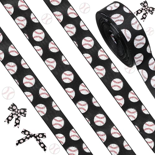 ROCEEI 9,1 m Baseballband, Glitzer, 2,2 cm, Ripsband, Baseball-Bastelband, Sportband, Dekorationen für Handwerk, Team-Haarschleife, Kranz, Sport, Schlüsselband, Geschenkverpackung, Basteln, Nähen ROCEEI 9,1 m Baseballband, Glitzer, 2,2 cm, Ripsband, Baseball-Bastelband, Sportband, Dekorationen für Handwerk, Team-Haarschleife, Kranz, Sport, Schlüsselband, Geschenkverpackung, Basteln, Nähen von ROCEEI