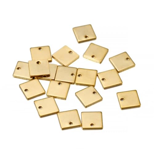 (10–50 Stück) Herzförmige ovale Rohlinge aus goldfarbenem Edelstahl, Charm-Anhänger für die Herstellung von DIY-Schmuck von ROCILB