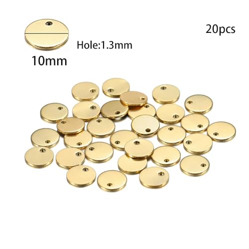 (10–50 Stück) Herzförmige ovale Rohlinge aus goldfarbenem Edelstahl, Charm-Anhänger für die Herstellung von DIY-Schmuck von ROCILB