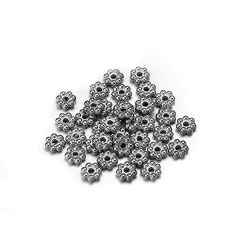 (200–500 Stück) Schneeflocken-Blumen-Abstandshalterperlen, vergoldet, lose Perlenkappe für DIY-Armband, Halskette, Schmuckherstellung, Zubehör von ROCILB