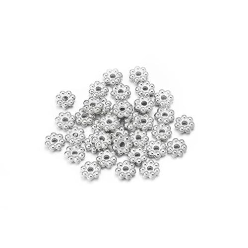 (200–500 Stück) Schneeflocken-Blumen-Abstandshalterperlen, vergoldet, lose Perlenkappe für DIY-Armband, Halskette, Schmuckherstellung, Zubehör von ROCILB