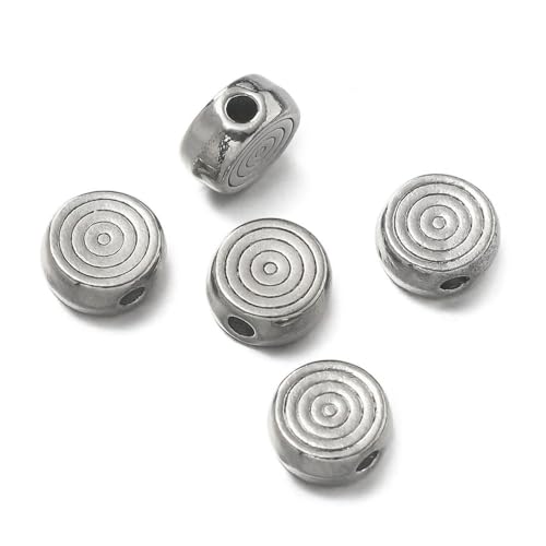 10 Stück/Packung Edelstahl-Abstandshalterperlen in verschiedenen Formen, goldfarben, Stahl, Textur, für die Herstellung von DIY-Armbändern und Schmuck 10 Stück/Packung Edelstahl-Abstandshalterperlen in verschiedenen Formen, goldfarben, Stahl, Textur, für die Herstellung von DIY-Armbändern und Schmuck von ROCILB