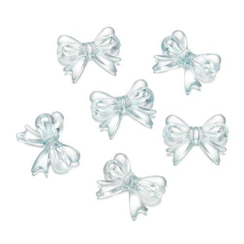 30 Stück/Los (14 x 18 mm) Bowknot Transparent Bow Spacer Perlen Ohrringe Herstellung Charm Anhänger für Halskette Schmuck von ROCILB
