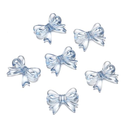 30 Stück/Los (14 x 18 mm) Bowknot Transparent Bow Spacer Perlen Ohrringe Herstellung Charm Anhänger für Halskette Schmuck von ROCILB