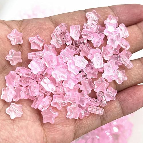 30 Stück 8 mm fünfzackige sternförmige matte Glasperlen, lose Abstandsperlen für die Schmuckherstellung, DIY, handgefertigte Armbänder, Ohrringe von ROCILB