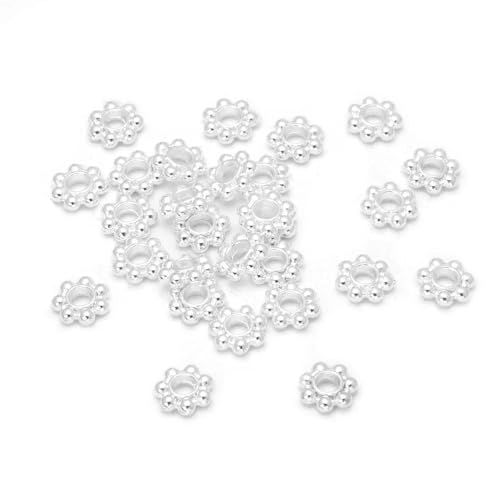 300 Stück 4/6 mm Legierungs-Blumen-Abstandshalterperlen, Gänseblümchen-Metallschmuck-Abstandshalter für die Schmuckherstellung von Armbändern und Halsketten 300 Stück 4/6 mm Legierungs-Blumen-Abstandshalterperlen, Gänseblümchen-Metallschmuck-Abstandshalter für die Schmuckherstellung von Armbändern und Halsketten von ROCILB