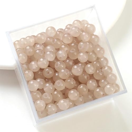 50 Stück 6 mm Glasgelee, einfarbig, Jade-Imitation, runde Perlen, lose Perlen, DIY, handgefertigte Halskette, Armband, Perlen, Schmuck von ROCILB
