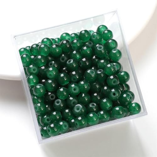 50 Stück 6 mm Glasgelee, einfarbig, Jade-Imitation, runde Perlen, lose Perlen, DIY, handgefertigte Halskette, Armband, Perlen, Schmuck von ROCILB