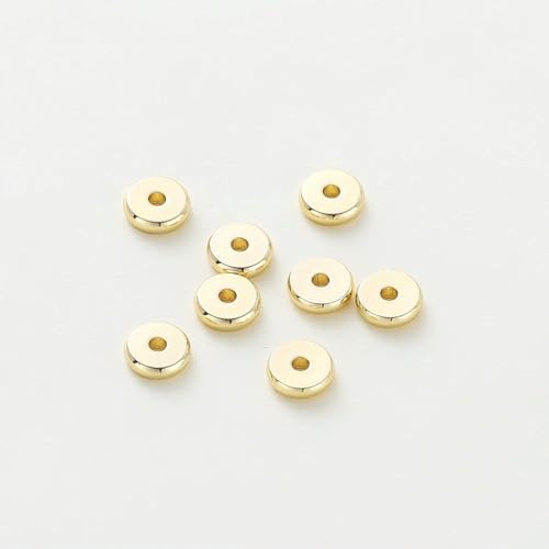 50 stücke/lot 14K/18K Gold Farbe Überzogen Messing Runde Spacer Perlen Flache Armband Perlen für DIY Schmuck Zubehör 50 stücke/lot 14K/18K Gold Farbe Überzogen Messing Runde Spacer Perlen Flache Armband Perlen für DIY Schmuck Zubehör von ROCILB