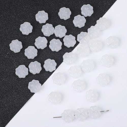 50 stücke/lot Vier Blatt Blume Perlen Murano Glas Spacer Lose Perlen Für Schmuck Machen DIY Armband Halskette 50 stücke/lot Vier Blatt Blume Perlen Murano Glas Spacer Lose Perlen Für Schmuck Machen DIY Armband Halskette von ROCILB