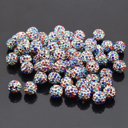 Mischfarben Strass Kristallkugel Perlen Spacer Perlen für Schmuckherstellung Armband DIY Zubehör von ROCILB