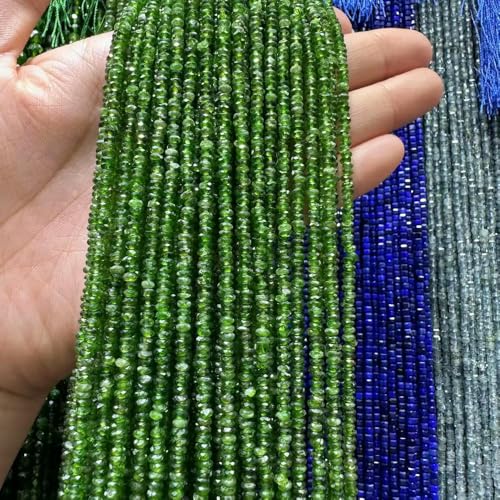 Natürlicher Kyanit-Diopsid-Edelstein, Rondelle, lose Perlen, Herstellung von DIY-Armbändern, Halsketten, Schmuckzubehör von ROCILB