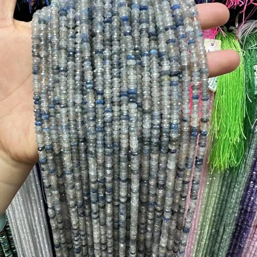 Natürlicher Kyanit-Diopsid-Edelstein, Rondelle, lose Perlen, Herstellung von DIY-Armbändern, Halsketten, Schmuckzubehör von ROCILB
