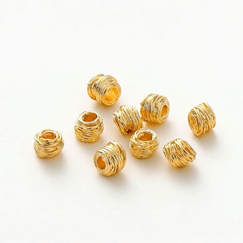 ROCILB 10/30/50 Stück/Packung 14K/18K vergoldete Messing-Webkugel-Abstandshalterperlen für die Herstellung von DIY-Armbändern und Halsketten ROCILB 10/30/50 Stück/Packung 14K/18K vergoldete Messing-Webkugel-Abstandshalterperlen für die Herstellung von DIY-Armbändern und Halsketten von ROCILB