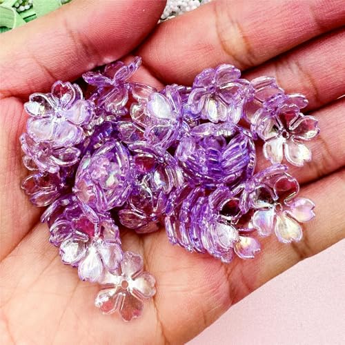 ROCILB 100 Stück/Tasche 15 mm Acryl-Galgenblumen-Perlen zum Selbermachen, für Ohrringe, Halsketten, Armbänder ROCILB 100 Stück/Tasche 15 mm Acryl-Galgenblumen-Perlen zum Selbermachen, für Ohrringe, Halsketten, Armbänder von ROCILB