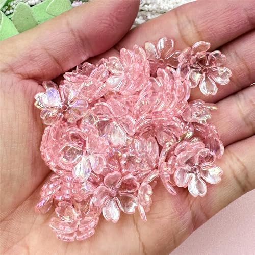 ROCILB 100 Stück/Tasche 15 mm Acryl-Galgenblumen-Perlen zum Selbermachen, für Ohrringe, Halsketten, Armbänder ROCILB 100 Stück/Tasche 15 mm Acryl-Galgenblumen-Perlen zum Selbermachen, für Ohrringe, Halsketten, Armbänder von ROCILB