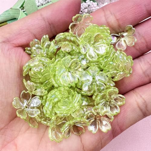 ROCILB 100 Stück/Tasche 15 mm Acryl-Galgenblumen-Perlen zum Selbermachen, für Ohrringe, Halsketten, Armbänder ROCILB 100 Stück/Tasche 15 mm Acryl-Galgenblumen-Perlen zum Selbermachen, für Ohrringe, Halsketten, Armbänder von ROCILB