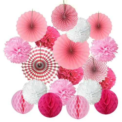 ROCILB 19 Stück/Set Blaue Pompons aus Seidenpapier, Blumenfächer und Wabenbälle für Geburtstags-, Babyparty- und Hochzeitsfestdekorationen ROCILB 19 Stück/Set Blaue Pompons aus Seidenpapier, Blumenfächer und Wabenbälle für Geburtstags-, Babyparty- und Hochzeitsfestdekorationen von ROCILB