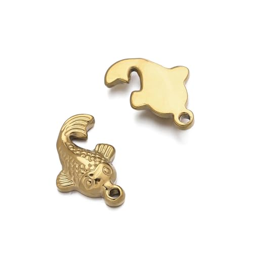 ROCILB 2 Stück/Packung Edelstahl Ozean Tier Schildkröte Muschel Muschel Seestern Charms Anhänger für DIY Schmuck Halskette Herstellung von ROCILB