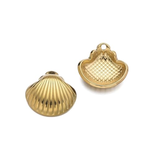 ROCILB 2 Stück/Packung Edelstahl Ozean Tier Schildkröte Muschel Muschel Seestern Charms Anhänger für DIY Schmuck Halskette Herstellung von ROCILB