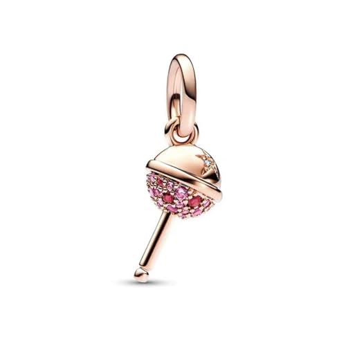 ROCILB 2 Stück Funkelnde, rosévergoldete Herz-Charm-Perlen für Armbänder und Halsketten, für DIY-Schmuck, Damenschmuck von ROCILB