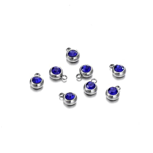 ROCILB 20 Stück 6 mm Edelstahl-Strassperlen, goldfarben, Kristall-Charms-Anhänger für DIY-Halsketten, Armbänder, Schmuck von ROCILB