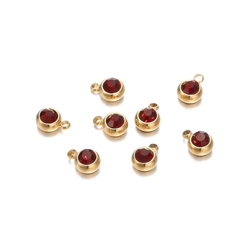 ROCILB 20 Stück 6 mm Edelstahl-Strassperlen, goldfarben, Kristall-Charms-Anhänger für DIY-Halsketten, Armbänder, Schmuck ROCILB 20 Stück 6 mm Edelstahl-Strassperlen, goldfarben, Kristall-Charms-Anhänger für DIY-Halsketten, Armbänder, Schmuck von ROCILB