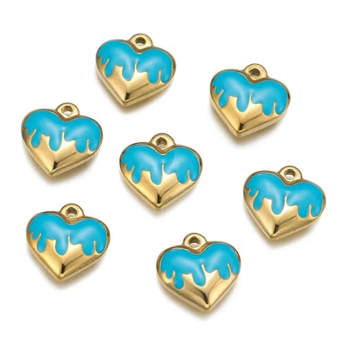 ROCILB 5 stücke/Pack Edelstahl Liebe Herz Gold Anhänger Für Handgemachte DIY Armband Armreif Anhänger Schmuck Zubehör ROCILB 5 stücke/Pack Edelstahl Liebe Herz Gold Anhänger Für Handgemachte DIY Armband Armreif Anhänger Schmuck Zubehör von ROCILB
