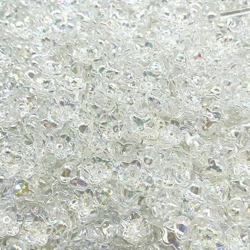 ROCILB 50 Stück (7 x 13 mm) Acryl-Glockenblumen-Perlenkappen mit allmählicher Veränderung, Schmuckzubehör, Charms, Armbänder, Abstandsperlen für Schmuck von ROCILB