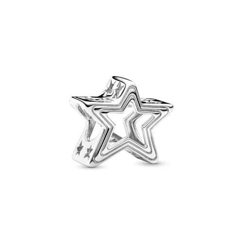 ROCILB Galaxy-Serie, funkelnder asymmetrischer Stern und Halbmond, Astronauten-Charm-Perlen für Armbandschmuck von ROCILB