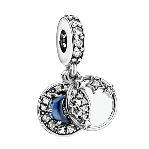 ROCILB Galaxy-Serie, funkelnder asymmetrischer Stern und Halbmond, Astronauten-Charm-Perlen für Armbandschmuck von ROCILB