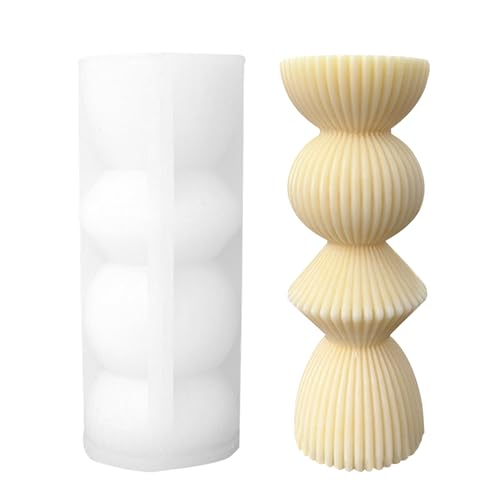 Stumpenkerzenform, Silikon-Kerzenform, 6 Zoll Stumpenkerzenformen-Set, einzigartige Kerzenformen, Kerzenformen Zylinder, große Stumpen-Silikonformen, römische Säulenkerzenform für DIY-Kerzenkunst von ROCKIA