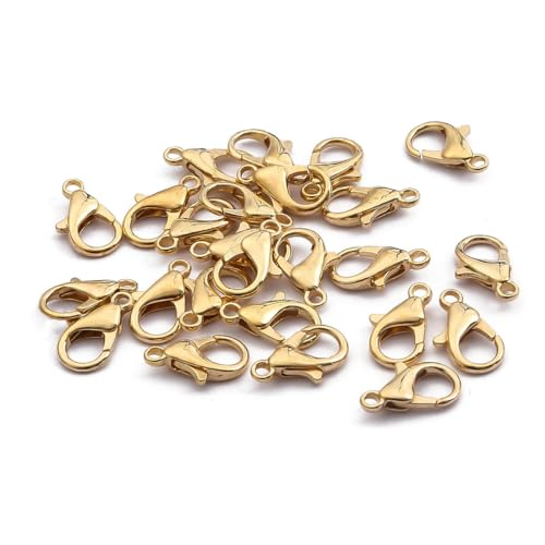 ROCKPOEM 20 Stück 10/12/14/16/18/21 mm Schmuck-Karabinerverschlüsse Schlüsselanhänger für Schmuckherstellung, Fundstücke, Halsketten, Armbänder, DIY von ROCKPOEM