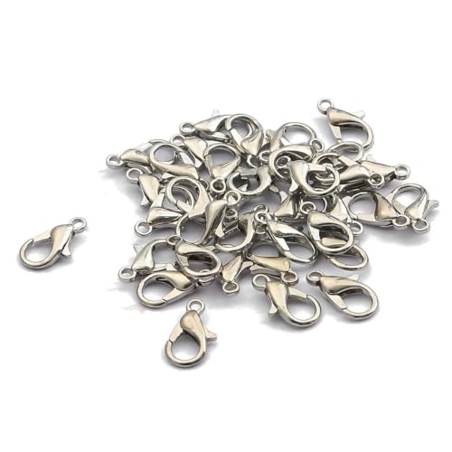 ROCKPOEM 20 Stück 10/12/14/16/18/21 mm Schmuck-Karabinerverschlüsse Schlüsselanhänger für Schmuckherstellung, Fundstücke, Halsketten, Armbänder, DIY von ROCKPOEM