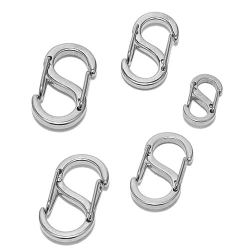 ROCKPOEM 5–10 Stück S-Schnalle, Karabinerverschluss, Schlüsselanhänger, Haken, Karabiner, Feder, DIY, Schmuckherstellung, Halsketten-Fundstücke ROCKPOEM 5–10 Stück S-Schnalle, Karabinerverschluss, Schlüsselanhänger, Haken, Karabiner, Feder, DIY, Schmuckherstellung, Halsketten-Fundstücke von ROCKPOEM
