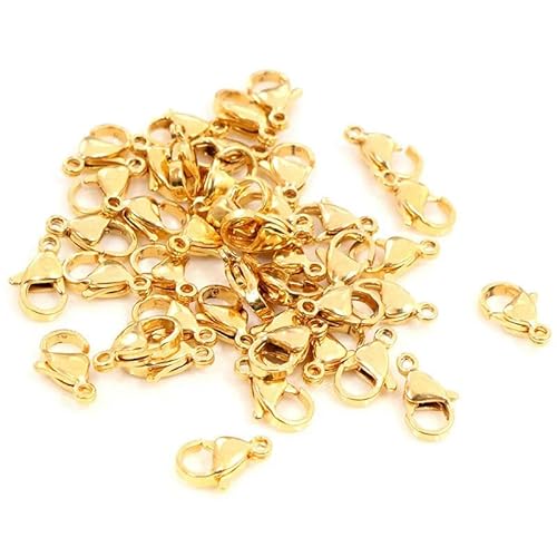 ROCKPOEM Karabinerverschlüsse, Schlüsselanhänger, Federschnalle, Kettengliederschnalle, 10 x 5 mm, 12 x 7 mm, für Halsketten und Armbänder, 30 Stück von ROCKPOEM