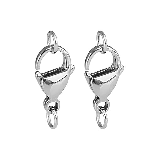 ROCKPOEM Karabinerverschlüsse mit Biegeringen, Haken für Halsketten, Armbänder, DIY-Schmuckherstellung, 30 Stück von ROCKPOEM
