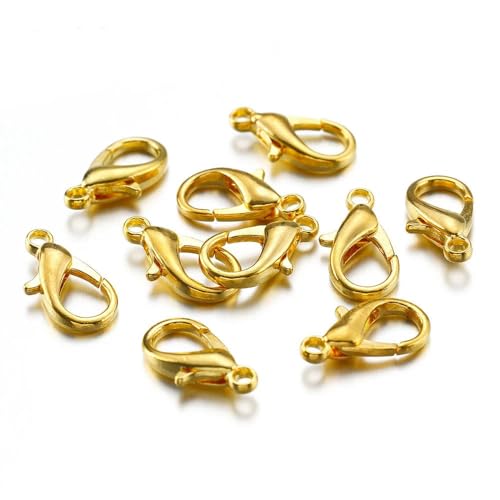 ROCKPOEM Karabinerverschluss für Schlüsselanhänger, 10 - 18 mm, für Schmuckherstellung, Komponenten, DIY, Armband, Halskette, Haken, Kette, 100 Stück von ROCKPOEM