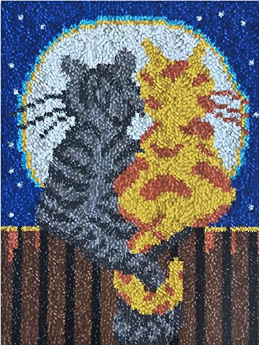 Knüpfhaken-Teppich-Set, DIY-Knüpfhaken Katzenteppichherstellungs-Set für Erwachsene und Kinder Kreuzstich-Set Teppichherstellung Kissen für Anfänger Heimdekoration genießen Sie den Mond 50 × 38 cm Knüpfhaken-Teppich-Set, DIY-Knüpfhaken Katzenteppichherstellungs-Set für Erwachsene und Kinder Kreuzstich-Set Teppichherstellung Kissen für Anfänger Heimdekoration genießen Sie den Mond 50 × 38 cm von ROCKY&CHAO