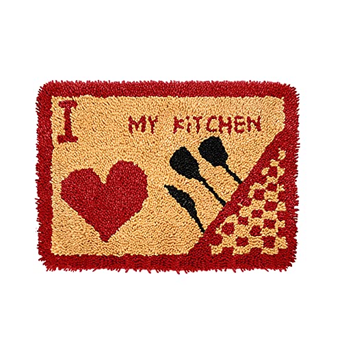 ROCKY&CHAO Knüpfhaken-Teppich-Set DIY-Knüpfhaken Teppichherstellungs für Erwachsene Kinder Kreuzstich Teppichherstellung Heimdekoration 50 * 38 cm von ROCKY&CHAO