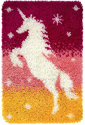 Knüpfhaken-Teppich-Set, DIY-Knüpfhaken, Sternenhimmel-Teppichherstellungs-Set für Erwachsene Kinder Kreuzstich-Set Teppichherstellung Kissen Handarbeit für Anfänger Heimdekoration 60 × 42 cm (Pegasus) von ROCKY&CHAO