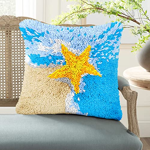 ROCKY&CHAO Myriad Choices Knüpfteppich Zum Selber Knüpf-Sets mit Kissen knüpfen 43x43cm Kissenbezug für Erwachsene und Kinder Latch Hook Kit Heimaccessoire, Wandkunst von ROCKY&CHAO