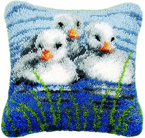 ROCKY&CHAO Knüpfhaken-Set, Häkeln, Stickerei, Überwurf, Kissen, Handarbeit, Kreuzstich-Set (Ente) von ROCKY&CHAO