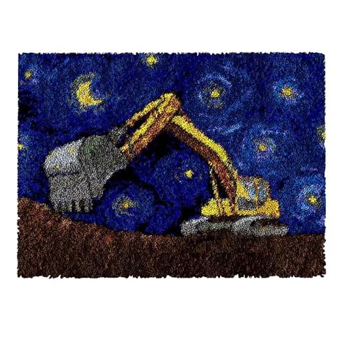 ROCKY&CHAO Knüpfhaken-Teppich-Set DIY-Knüpfhaken Teppichherstellungs für Erwachsene Kinder Kreuzstich Teppichherstellung Heimdekoration 50 * 38cm-0622-14 von ROCKY&CHAO