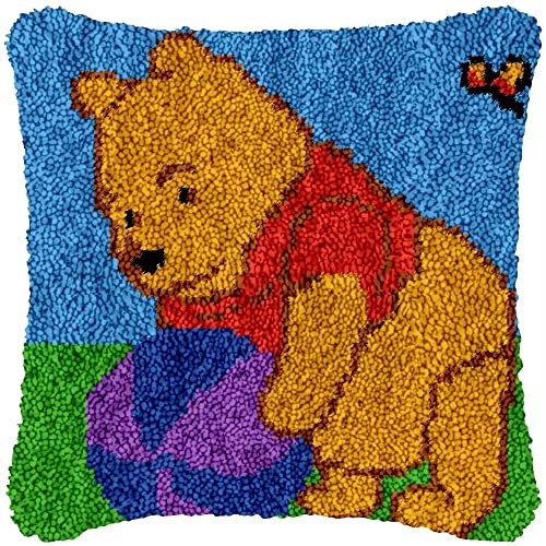 ROCKY&CHAO Knüpfteppich Zum Selber Knüpf-Sets mit Kissen knüpfen-Set 43x43cm Kissenbezug-Set für Erwachsene und Kinder Latch Hook Kit Heimaccessoire(Puuh-Bär ROCKY&CHAO Knüpfteppich Zum Selber Knüpf-Sets mit Kissen knüpfen-Set 43x43cm Kissenbezug-Set für Erwachsene und Kinder Latch Hook Kit Heimaccessoire(Puuh-Bär von ROCKY&CHAO
