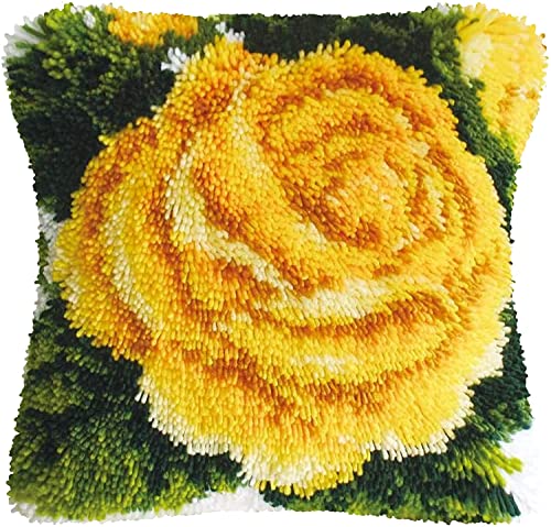 ROCKY&CHAO Myriad Choices Knüpfteppich Zum Selber Knüpf-Sets mit Kissen knüpfen 43x43cm Kissenbezug für Erwachsene und Kinder Latch Hook Kit Heimaccessoire, Wandkunst von ROCKY&CHAO